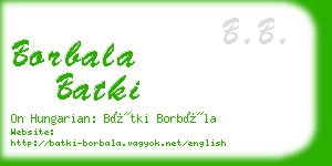 borbala batki business card